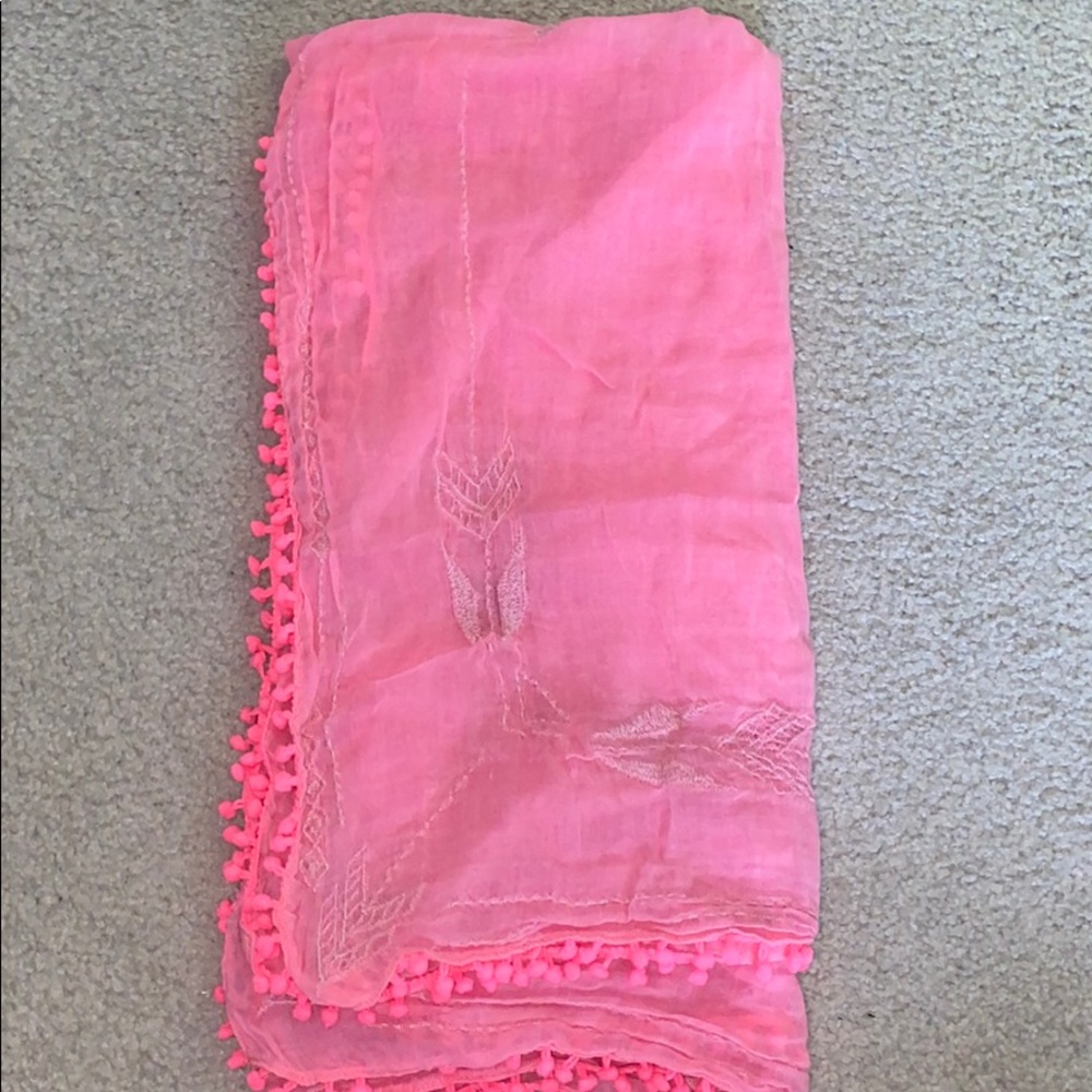 Pink Lace Detailed Scarf
